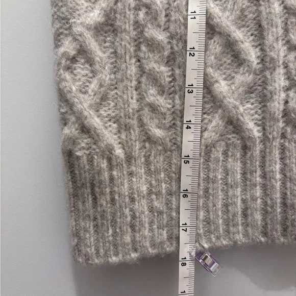 Ruby Moon Tan V-Neck Cable Knit Sweater Vest - Picture 9 of 11